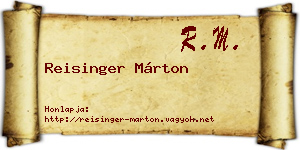 Reisinger Márton névjegykártya